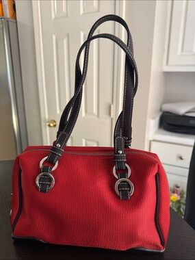 The Sak Mini Bag Black Purse Double Handle Zip Top Y2K 90s 00s Logo Polyester